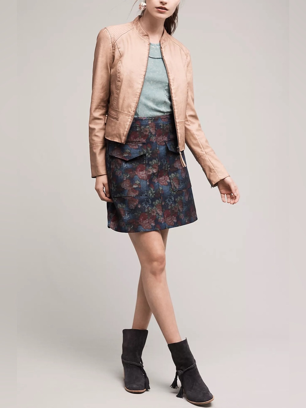 Erin Fetherston Anthropologie Midnight Blooms Mini Skirt NWT Size 8 Boho Chic